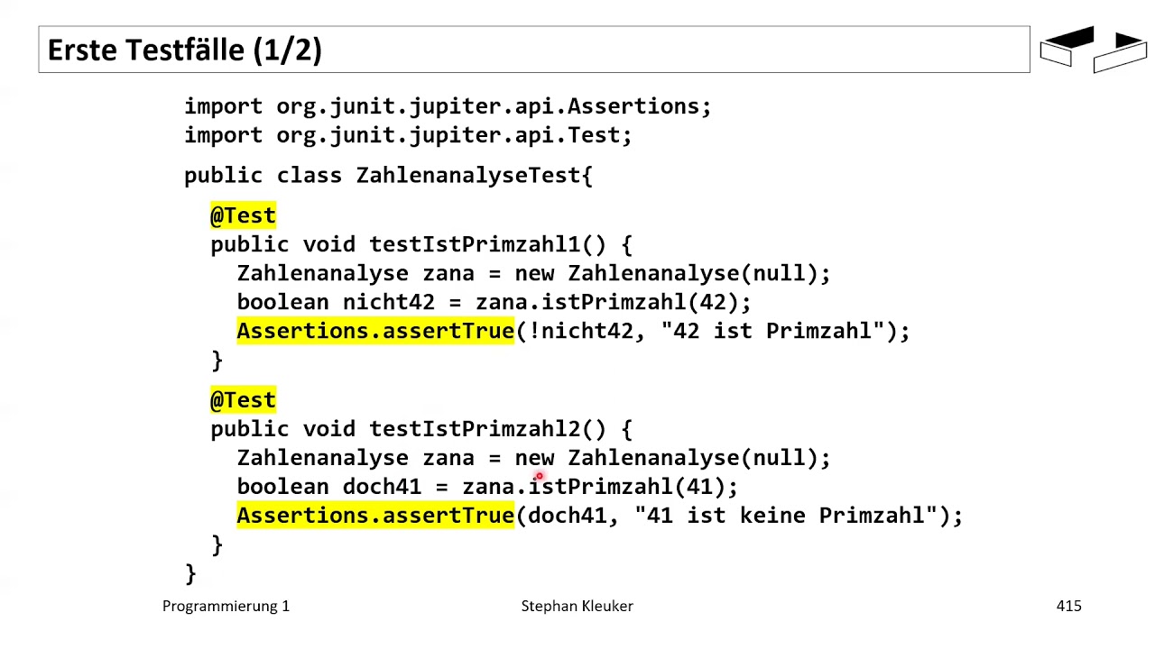 Programmierung 1 - JUnit 2_2 v2