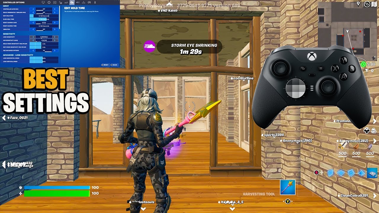 Xbox Elite Series 2 Controller😴(Fortnite Tilted Zone Wars Gameplay) + BEST CONTROLLER SETTINGS!