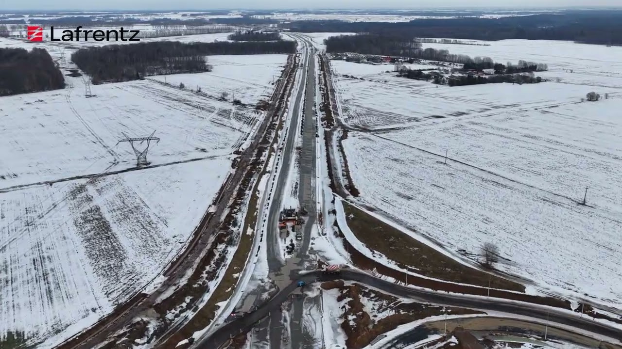 Budowa drogi ekspresowej S6 Zadanie 2: Słupsk - Bobrowniki- film z powietrza 02.2026