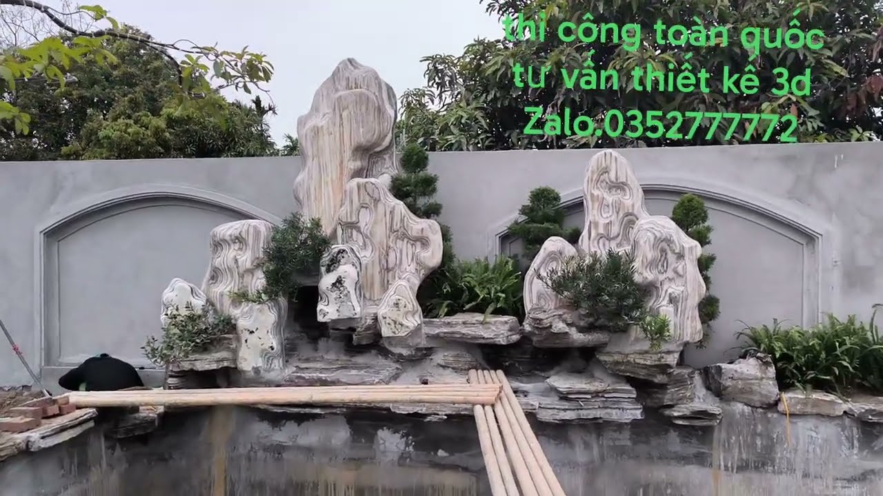 Hòn non bộ hồ cá Koi đẹp 