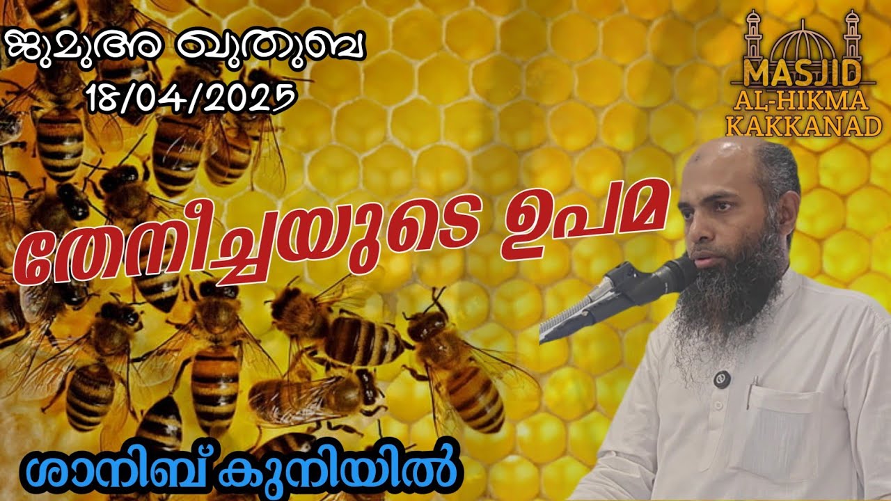 തേനീച്ചയുടെ ഉപമ | ശാനിബ് കുനിയിൽ | 18 April 2025 | ജുമുഅ ഖുതുബ | Masjid Al Hikma Edappally