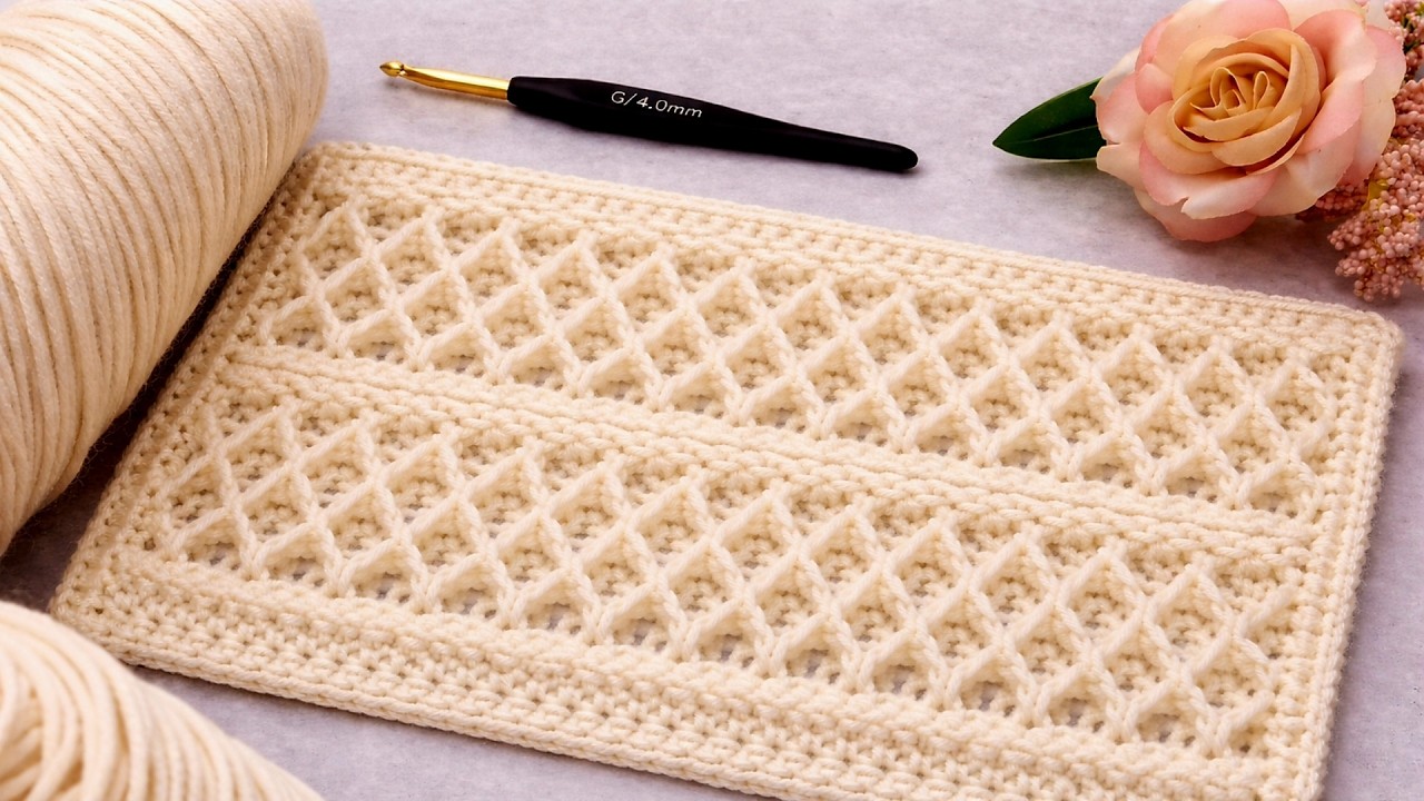 Level Up Your Crochet with this EASY Stitch💙👍LOVELY CROCHET pattern for baby blanket