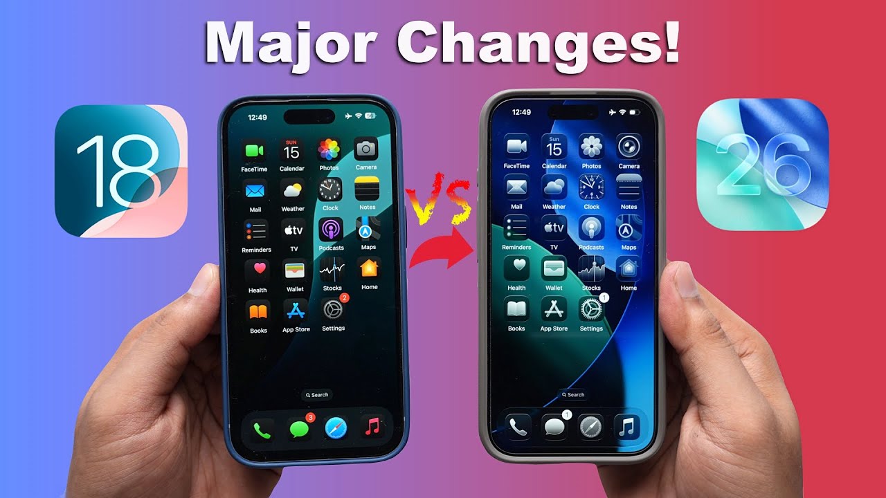 iOS 26 vs iOS 18 🔥 - Every Important Difference! (HINDI)