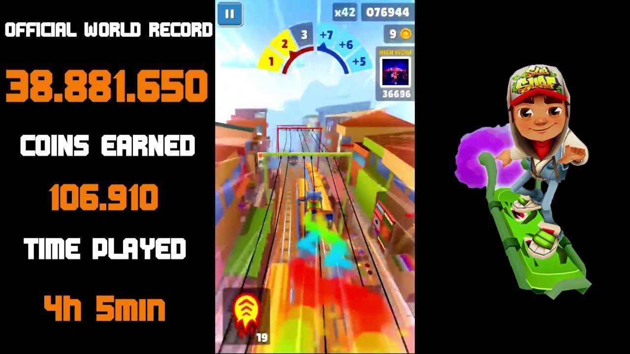 Subway Surfers Highscore  38.881.650  World Record - 2016 [NO KEYS] [NO HACKS]