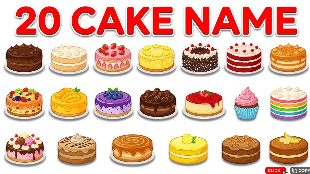 20 Cake Name 🎂 | क्या आप इन Cakes के नाम जानते हैं?