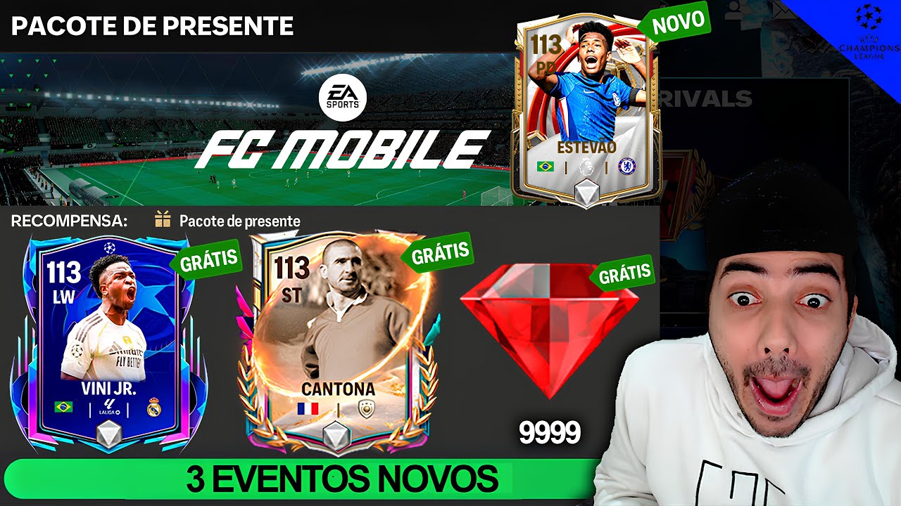 PRESENTE GR&Aacute;TIS HOJE! 🎁 NOVO EVENTO UCL + FUTEVERSO no FC MOBILE 26!