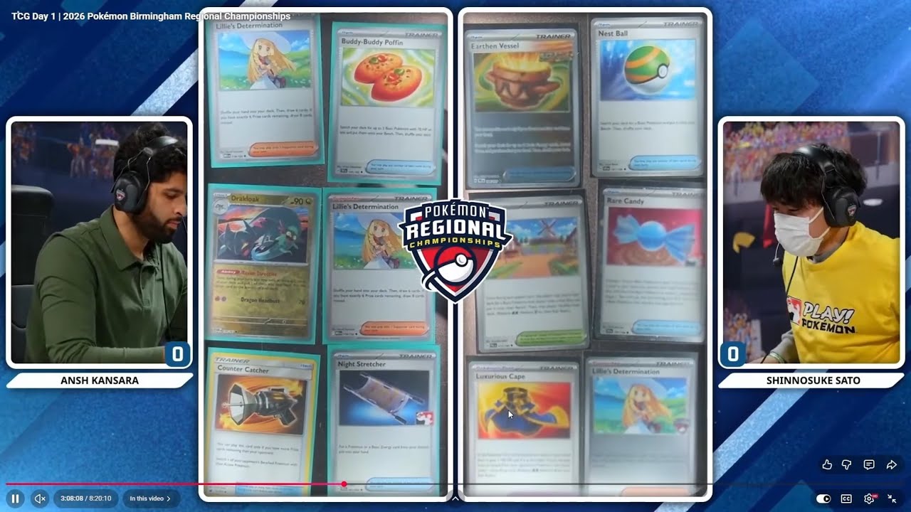 6-й раунд регионального турнира Pokémon TCG в Бирмингеме 2026 года. Драгапулт, Даскнуар против Га...