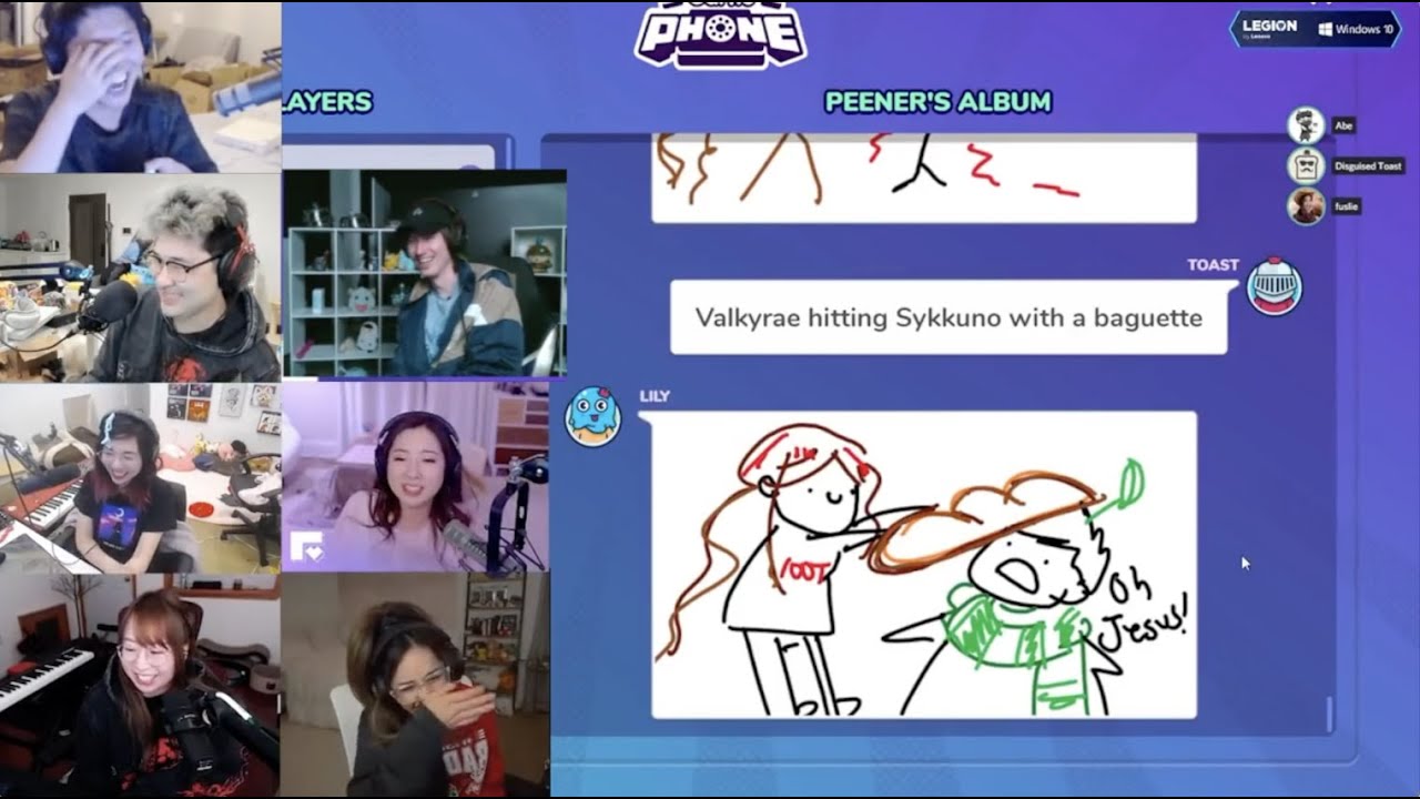 Drunk Valkyrae , Toast, LilyPichu , Fuslie & more OTV + friends play Gartic Phone (all POVs)- Part 2