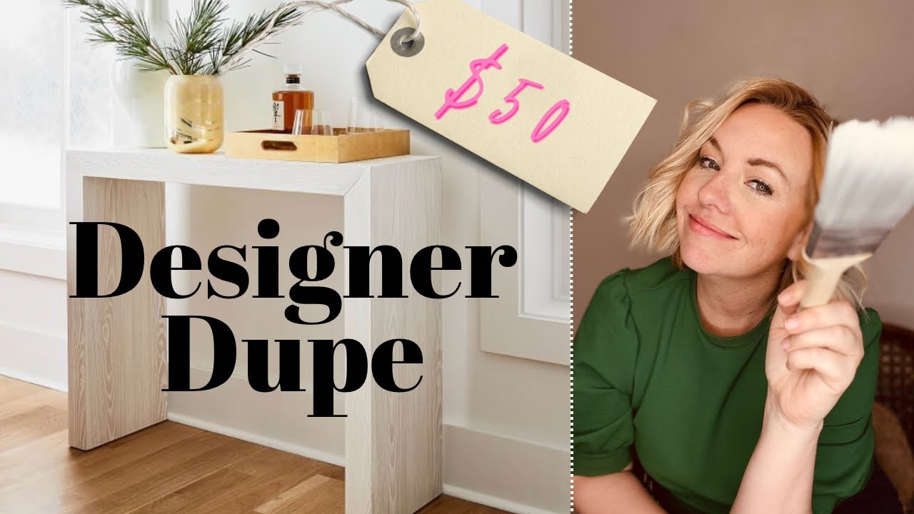 Designer Dupe: Luxury Waterfall Console DIY | DIY Wood Console Table | How to build this console