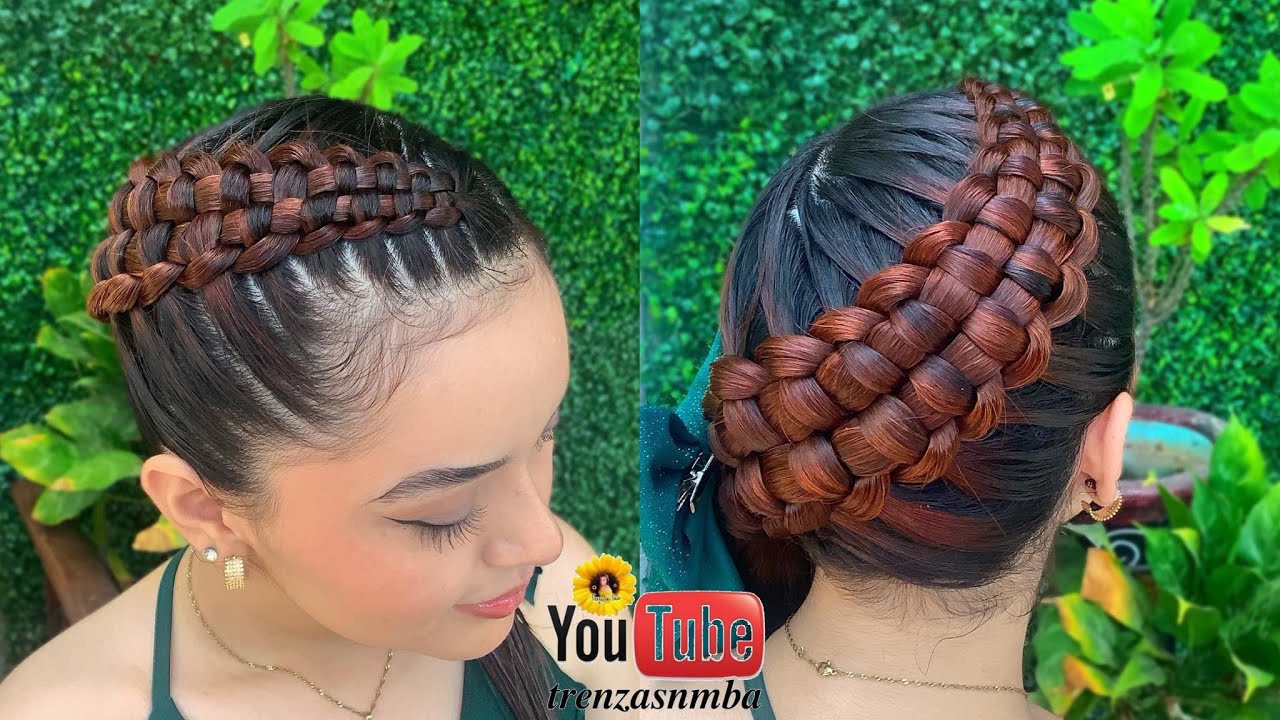 hermoso peinado en trenza pasa cinta 🥰. peinados para niñas faciles