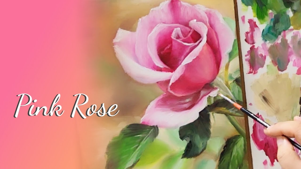 핑크 장미 그리기 | How to paint Pink Rose | Oil painting Rose