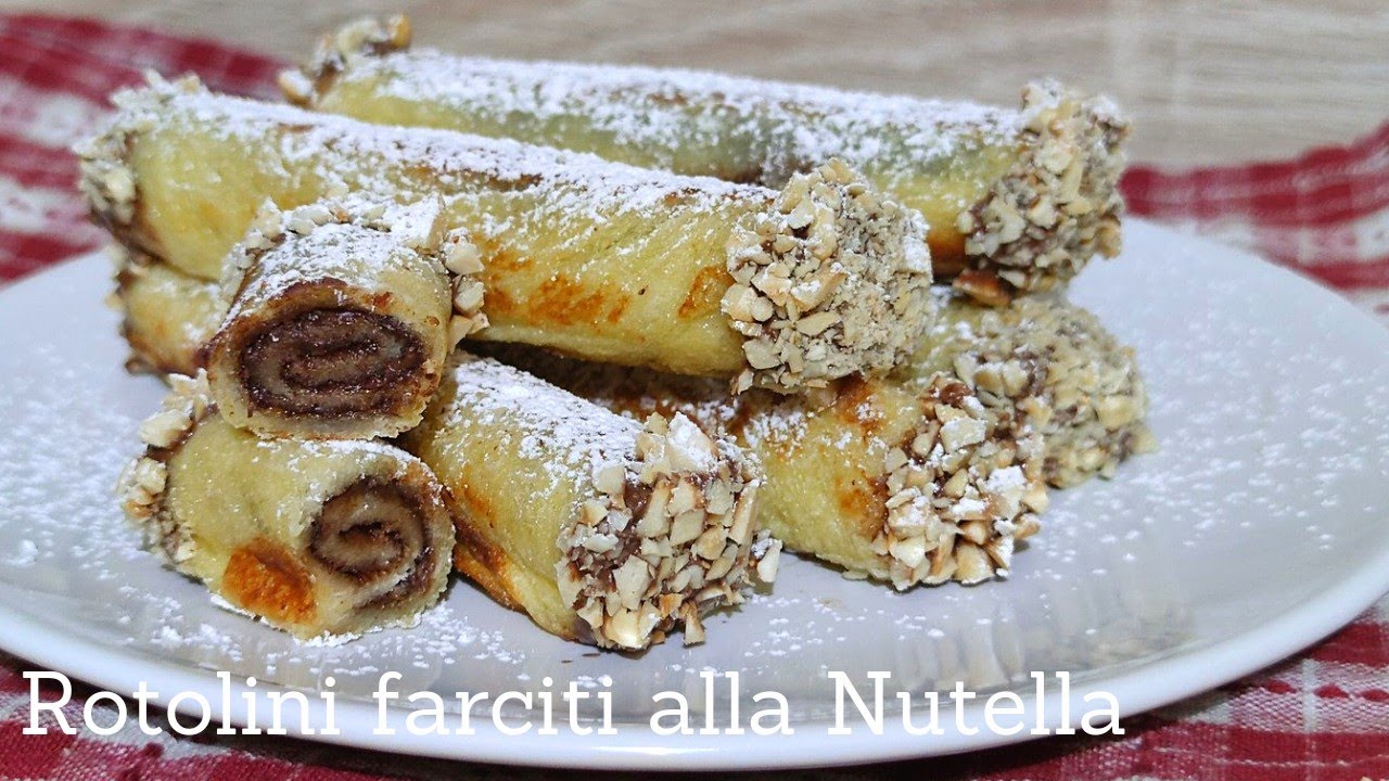 Hai voglia di dolce? fai questi Rotolini farciti alla Nutella senza cottura vedrai che golosità