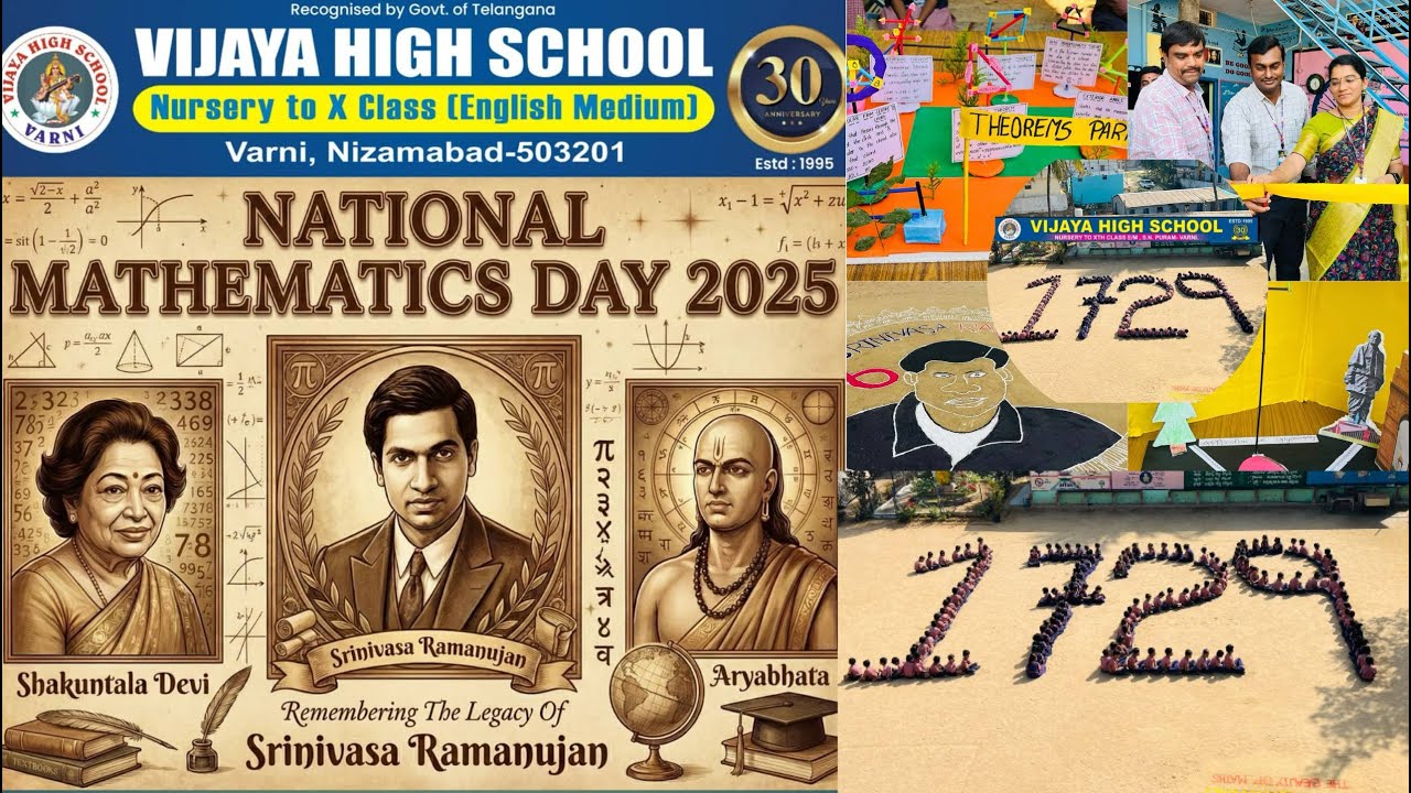 Math Day 2025 Celebrations at Vijaya High School Varni | Ramanujan Magical Numbers |Student Projects