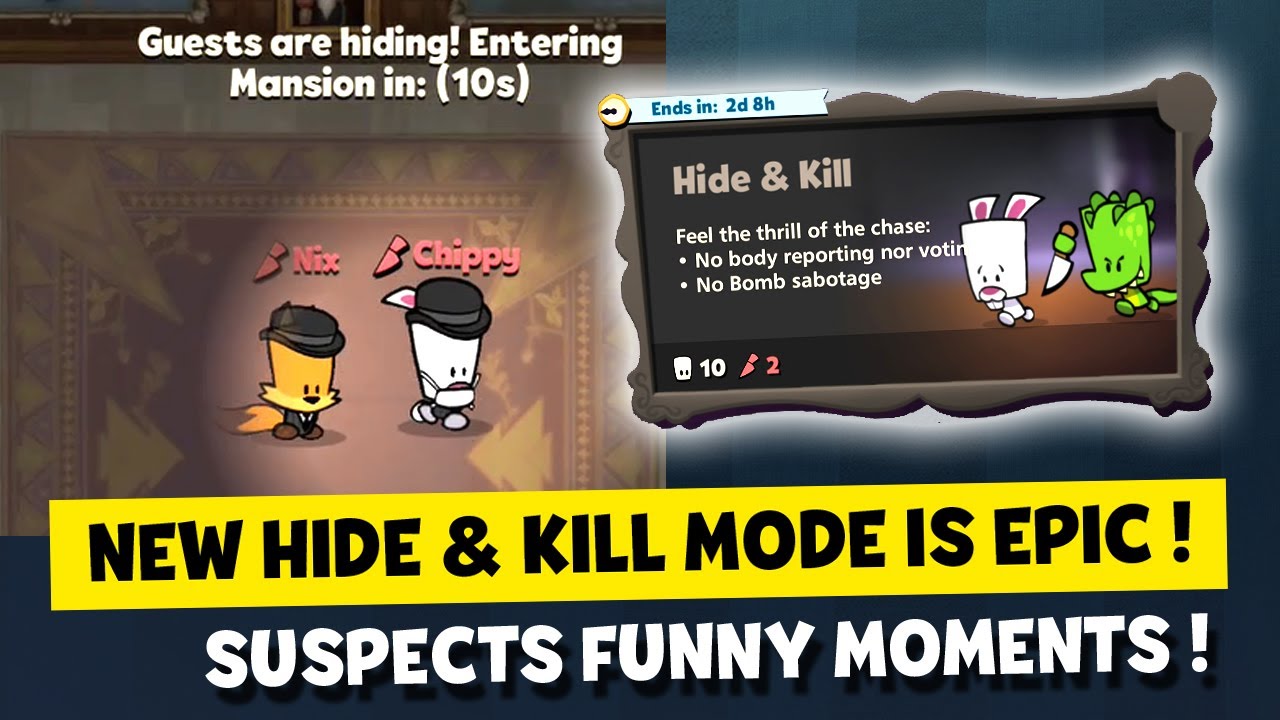 NEW HIDE & KILL MODE IS SO FUN !!! SUSPECTS MYSTERY MANSION FUNNY MOMENTS #5