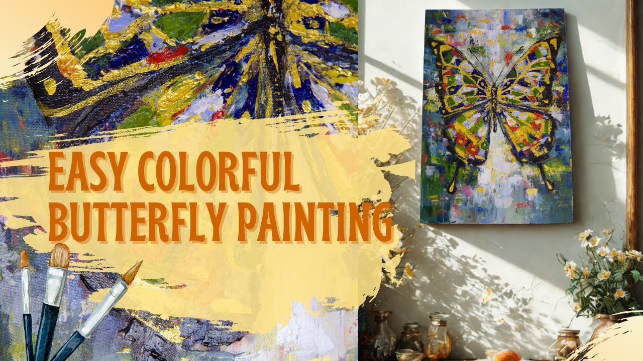 How to Paint a Colorful Butterfly | Easy Acrylic Painting Tutorial #01