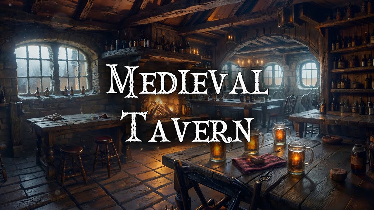 Entering a Medieval Tavern with a Warm Fireplace | Relaxing Medieval Fantasy Celtic Music