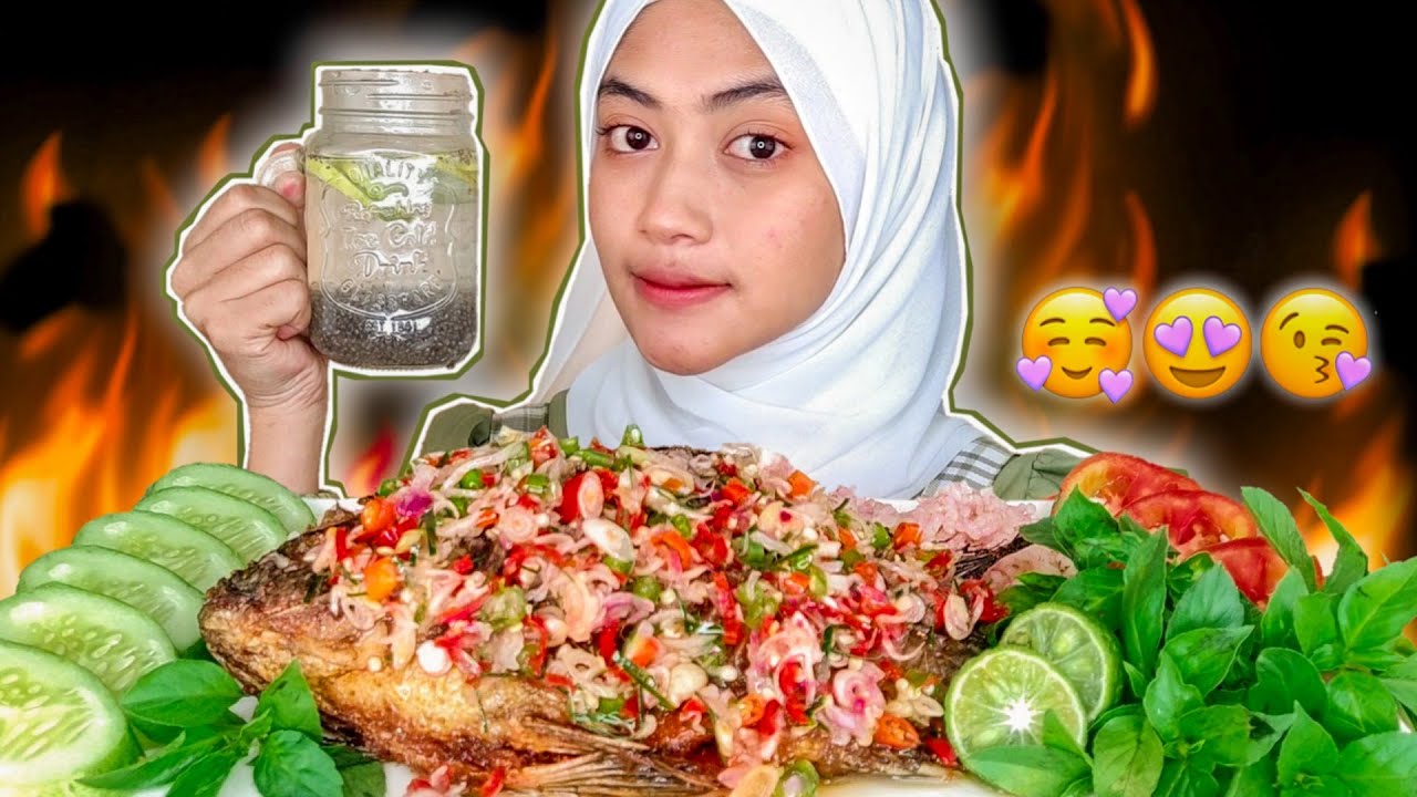 MUKBANG IKAN NILA GORENG SAMBAL MATAH | SAMBELNYA BIKIN NAGIH