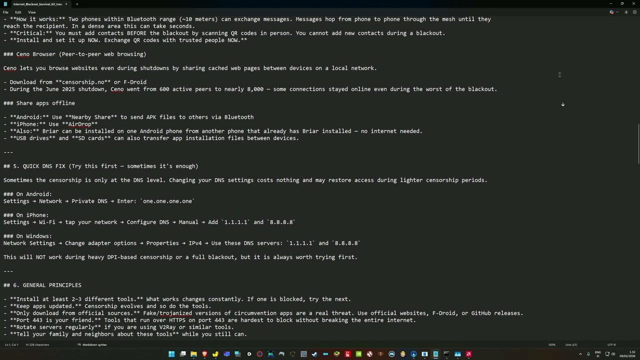 INTERNET BLACKOUT SURVIVAL KIT — IRAN