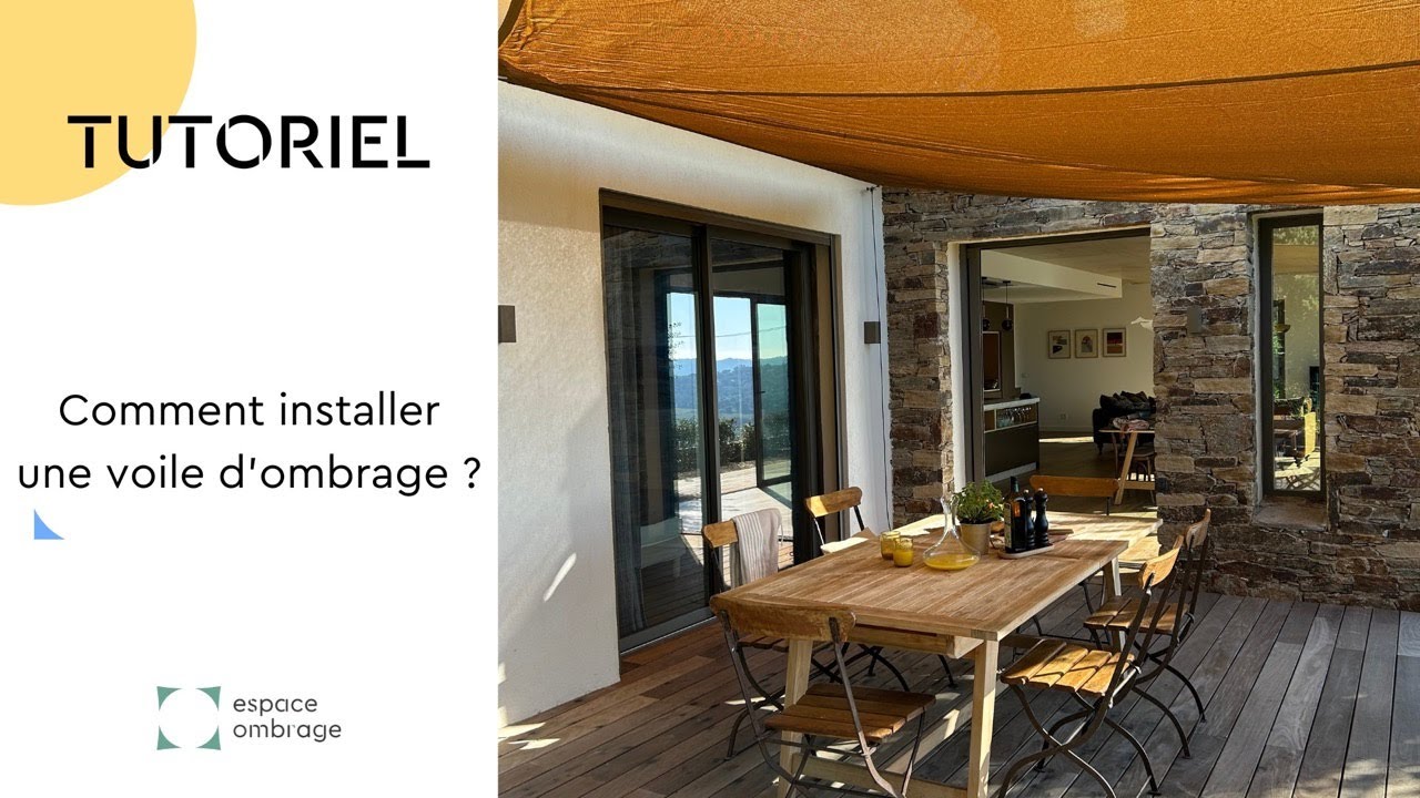 Montage voile d'ombrage - www.espace-ombrage.com