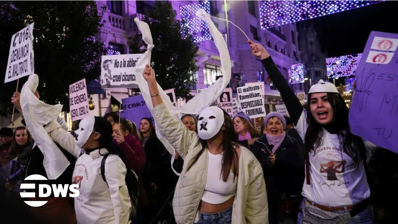 WATCH: Explosive Madrid Protest Demands End to Violence Against Women | Powerful March | AC15