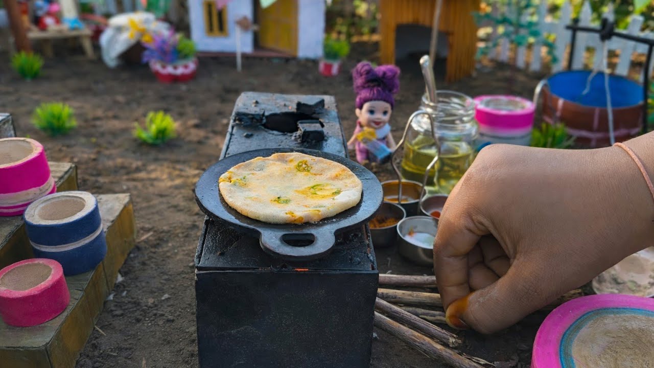 Mini Kitchen Aloo Paratha Recipe 😍 | Desi Style Village Cooking