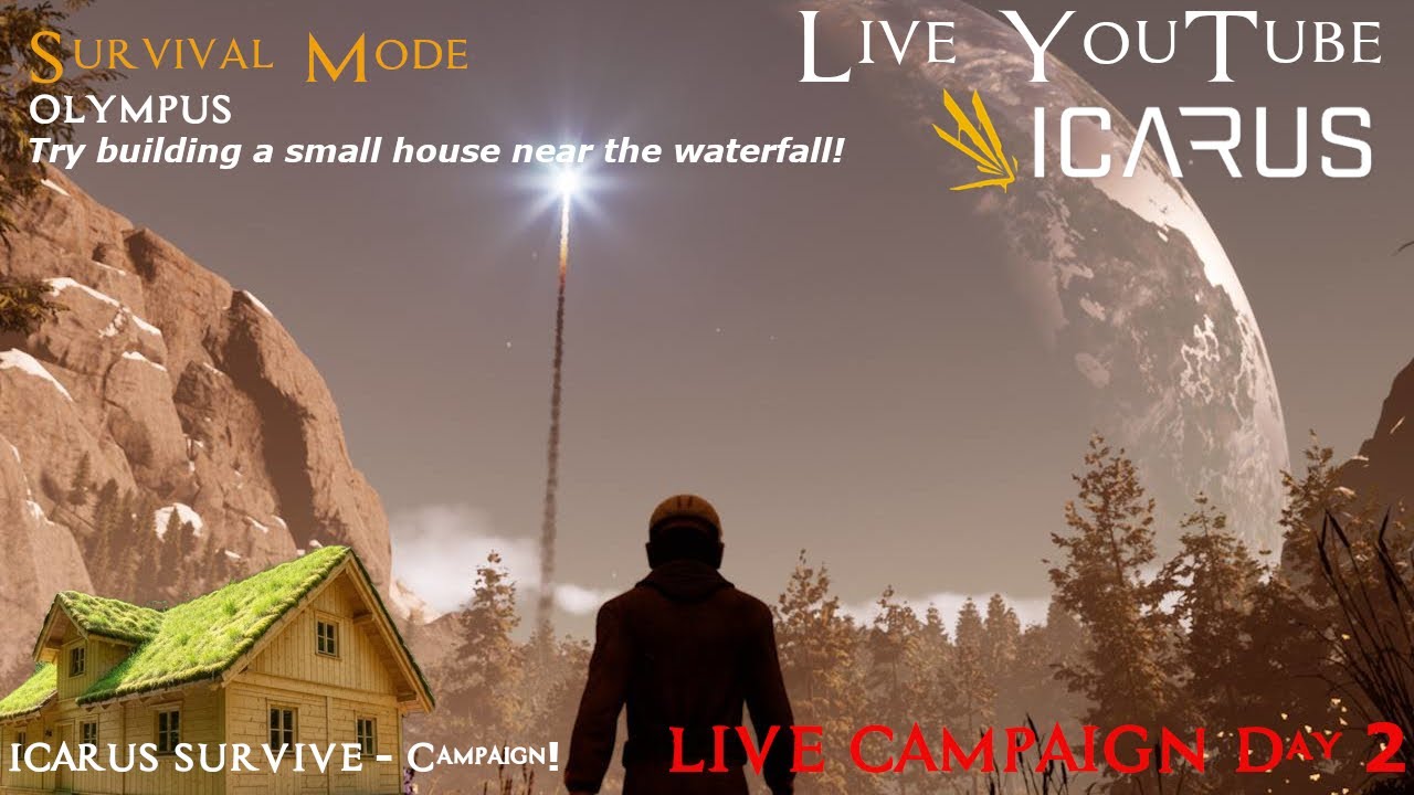 #icarus  / Try building a small house near the waterfall! - Survival Campaign Day 2