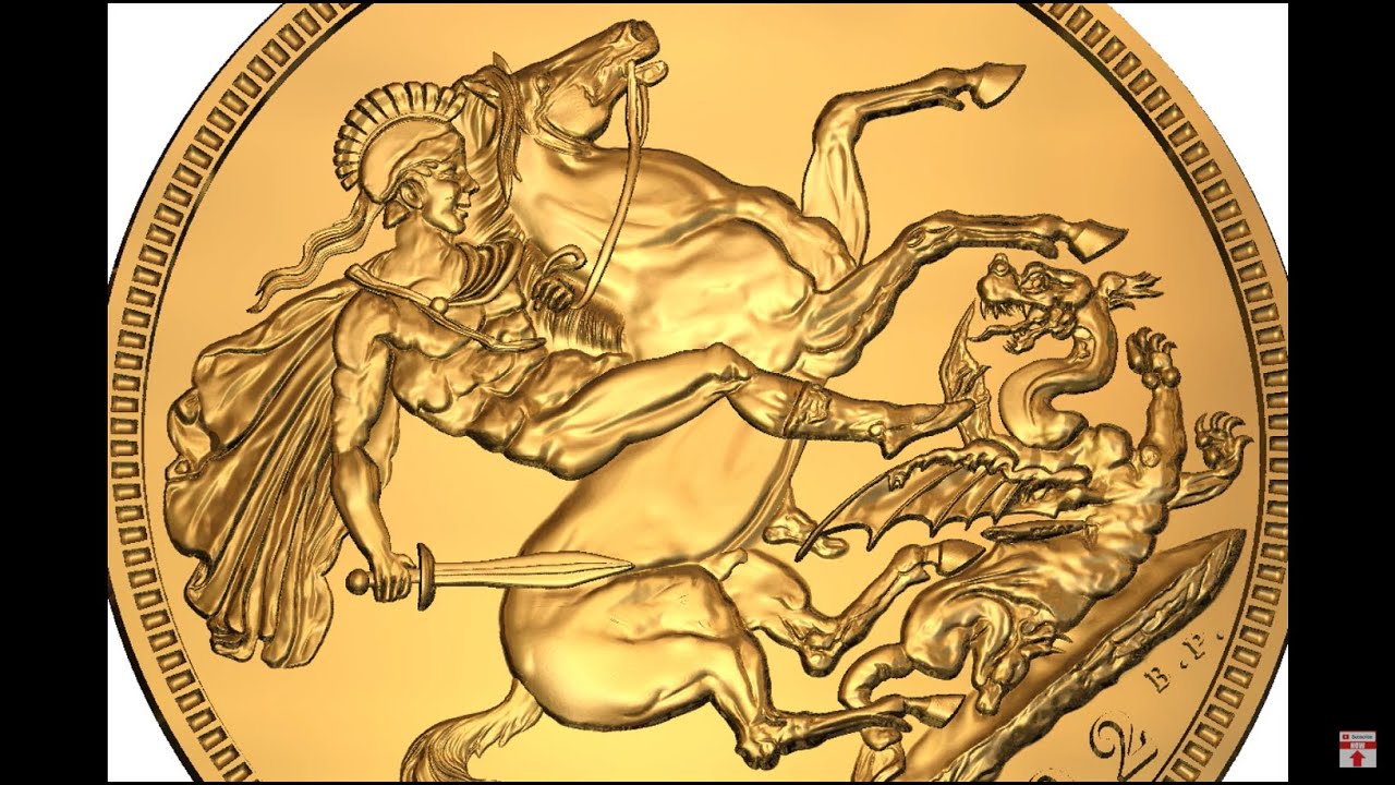 Coin Making With ArtCAM - The Dragon Slayer Coin | image to 3D Modelling | Sculpting | CNC Engraving