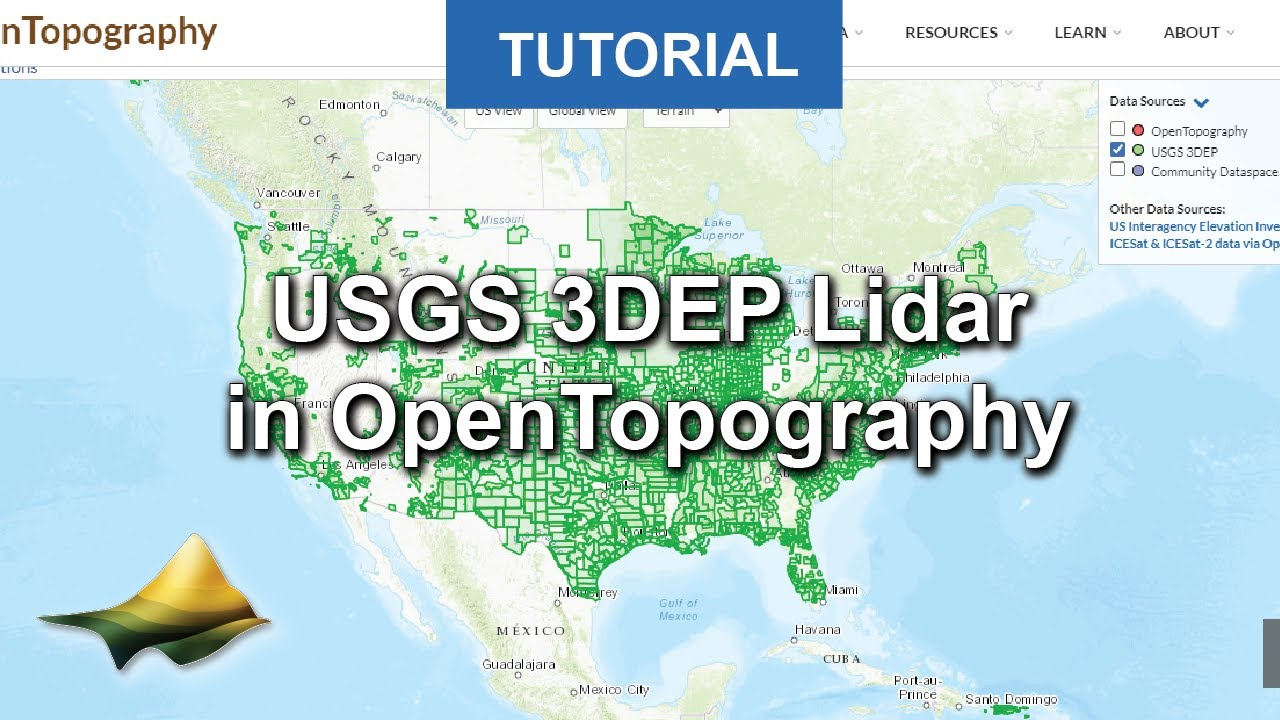 Учебное пособие: лидар USGS 3DEP в OpenTopography