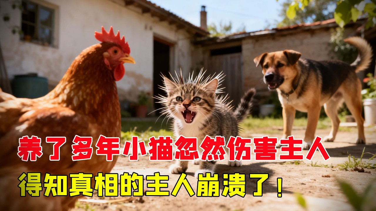 養了多年的小貓突然暴走，齜牙咧嘴咬死家禽，主人得知真相瞬間崩潰！