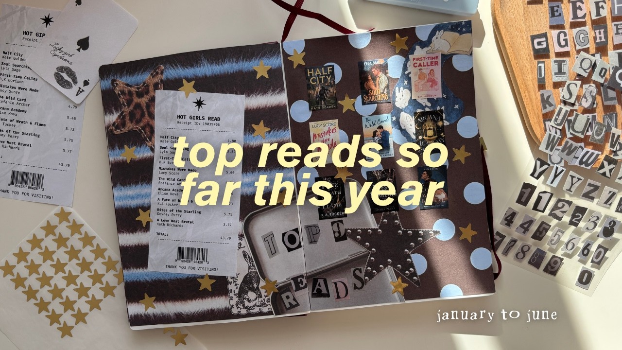 a spread for my top reads so far in 2026 🍀 reading journal setup