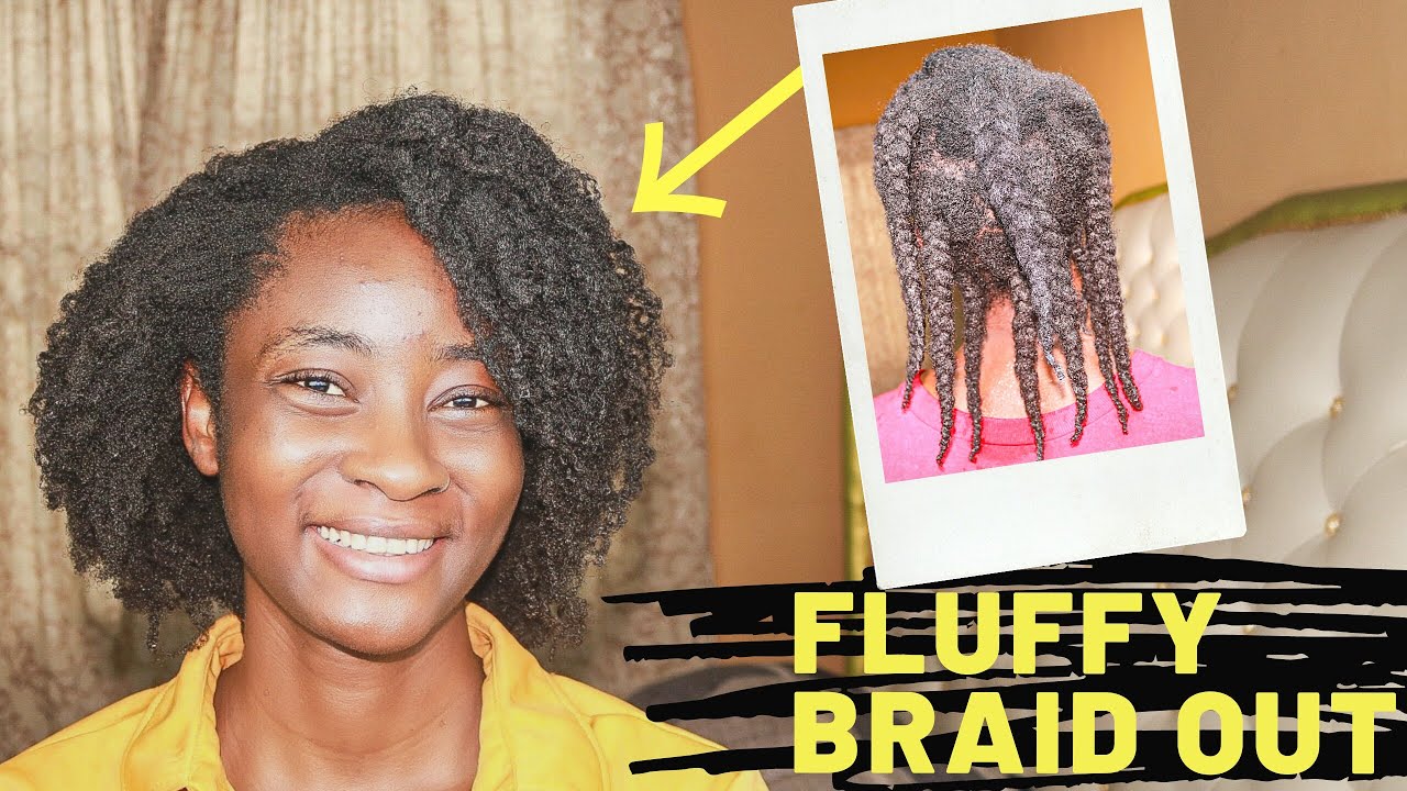FLUFFY BRAID OUT ON MY 4C NATURAL HAIR // ONLY 11 BRAIDS