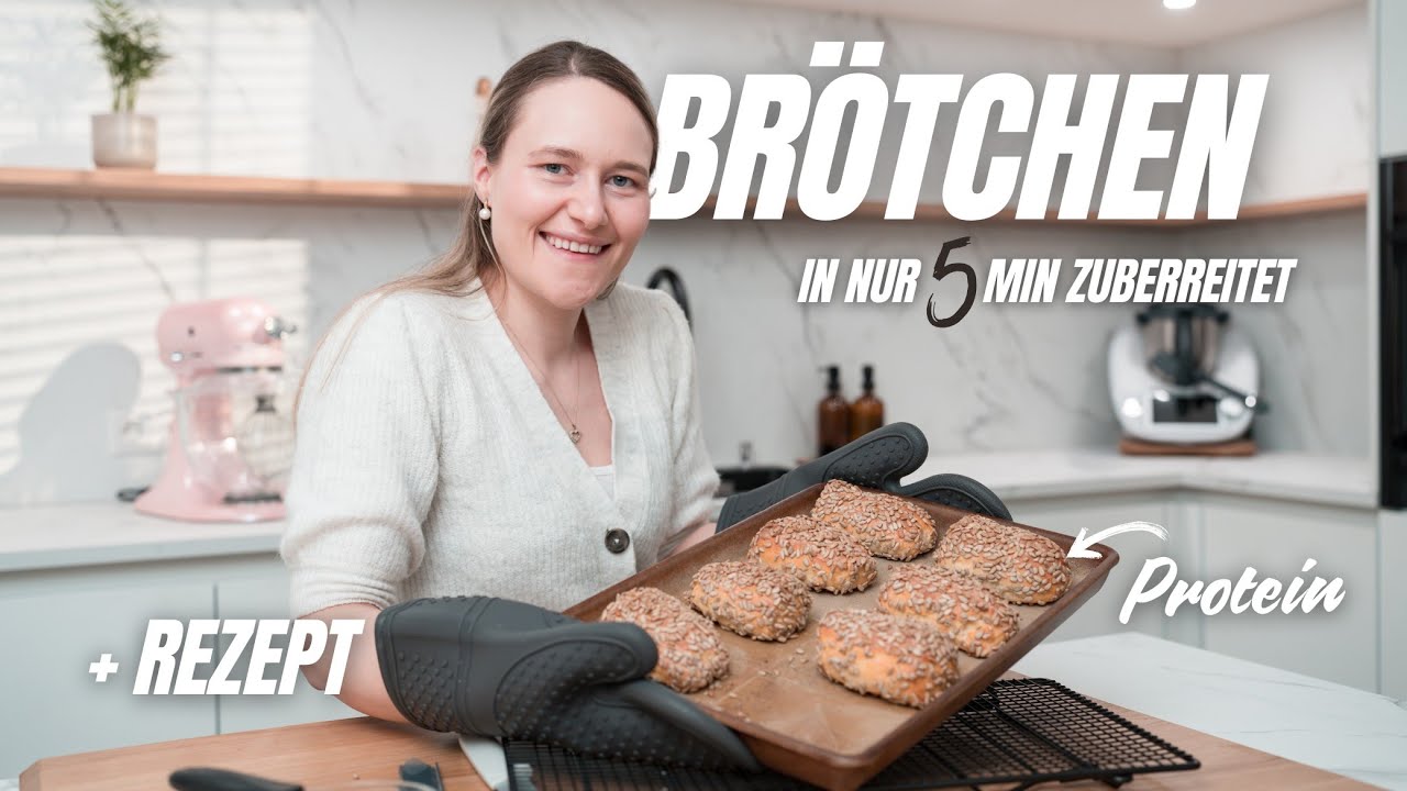 🥯 Protein-Brötchen ohne Hefe – in 5 Min. zubereitet mit Magerquark & Körnern | Schnell & gesund