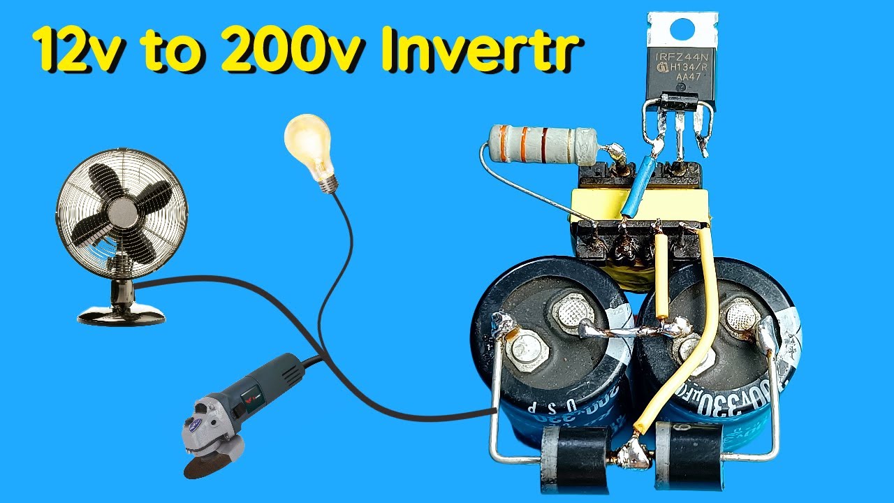 How To Convert Capacitor into Powerful Inverter 12v to 200v | Powerful Mini Inverter |