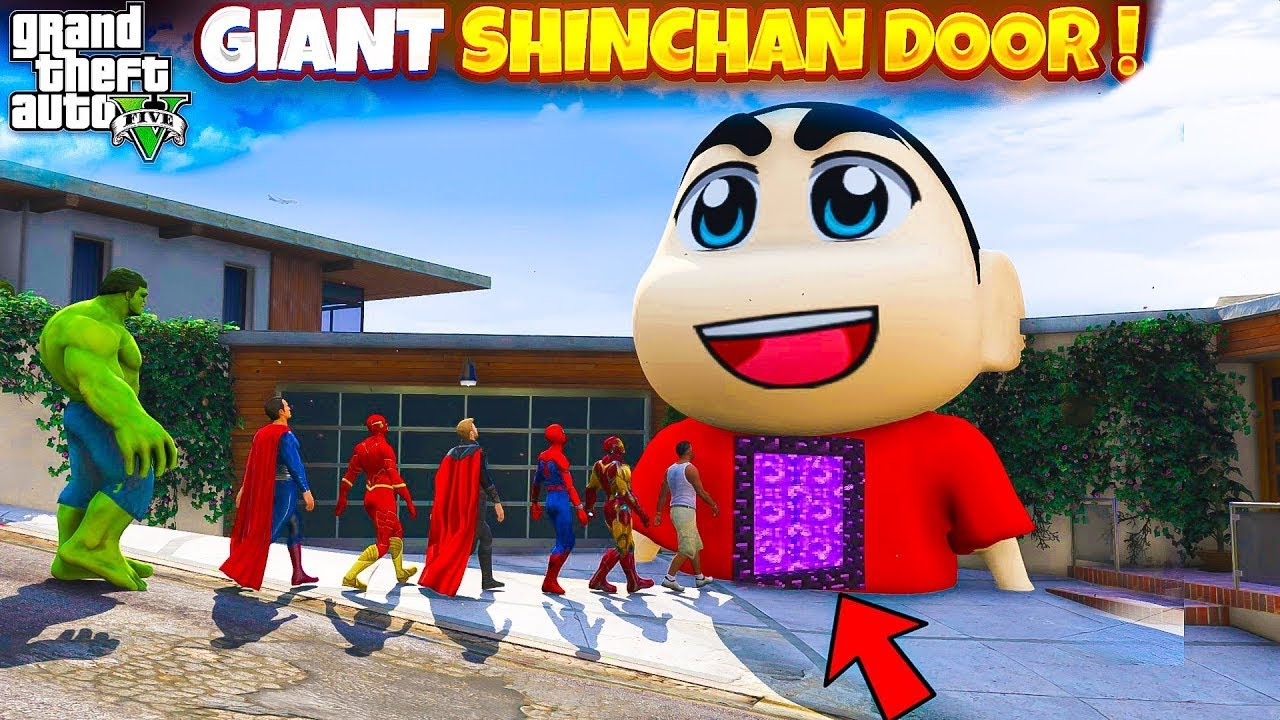 Shinchan Became Giant & Franklin Try To Open Shinchan Door In GTA 5 Tamil !