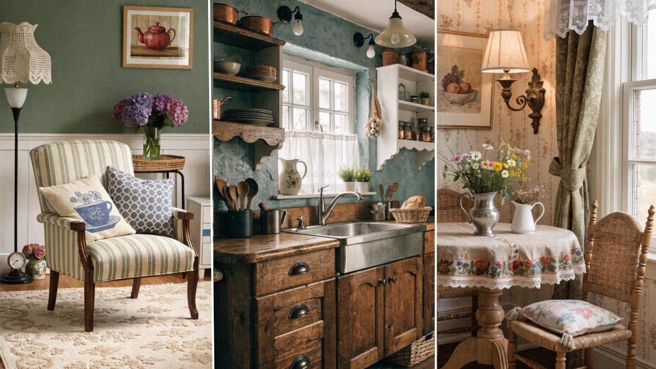 Доступные по цене идеи декора в стиле винтажного загородного дома для создания уютной атмосферы.