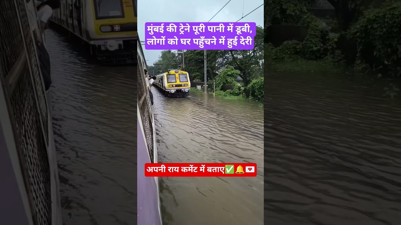 Havoc caused by rain on Mumbai trains😱✅#mumbai #maharashtra #train #travel #rain #flood #breaking