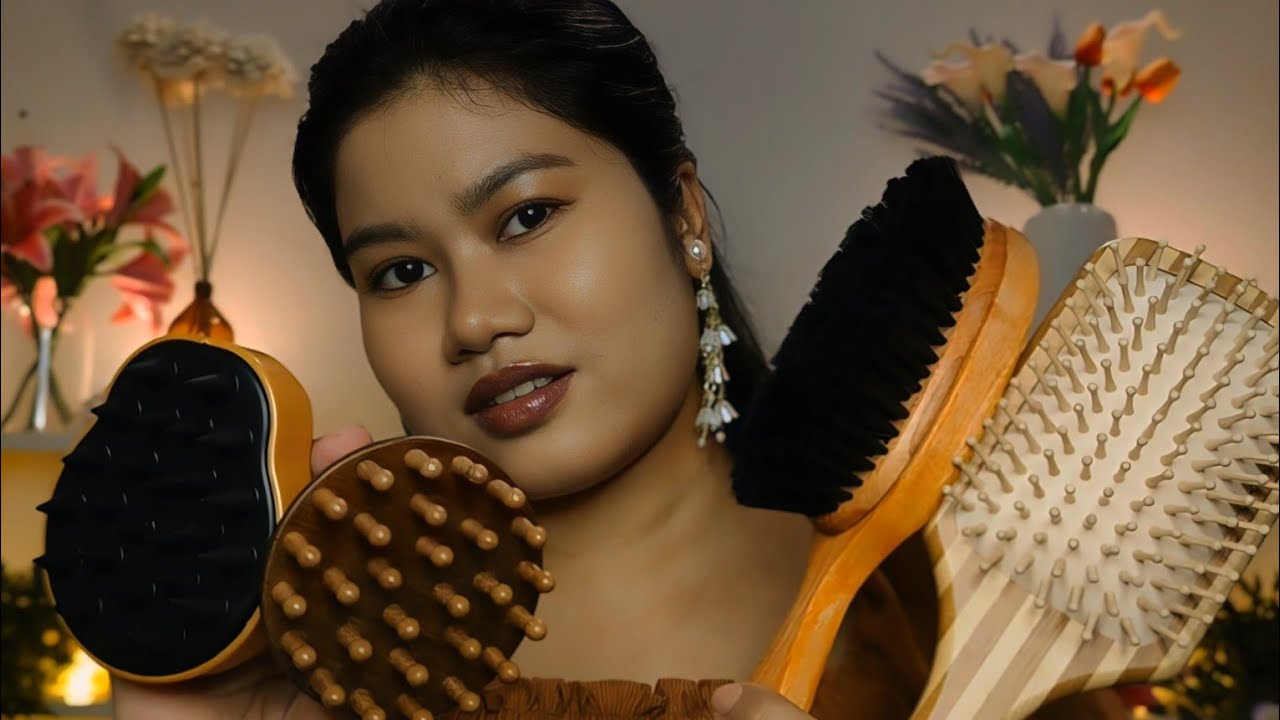 ASMR Dreamy Scalp Massage & Hair Brushing💆 (Layered Sounds, No Talking, Tapping, Personal Attention)