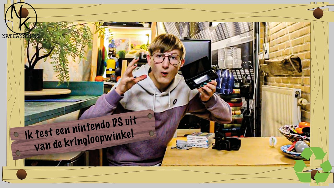 ik test een nintendo DS uit van de kringloopwinkel