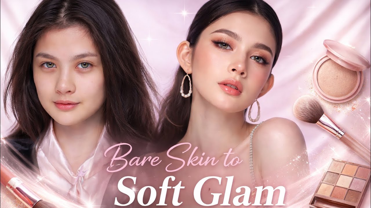 From Bare Skin to Goddess Glow ✨ | Soft Glam Makeup Transformation