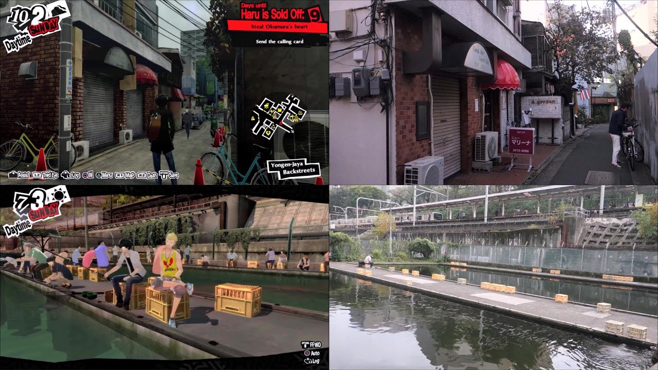 PERSONA 5 - Game vs Real Life - 100(!) shots of REAL LIFE LOCATIONS, Comparison