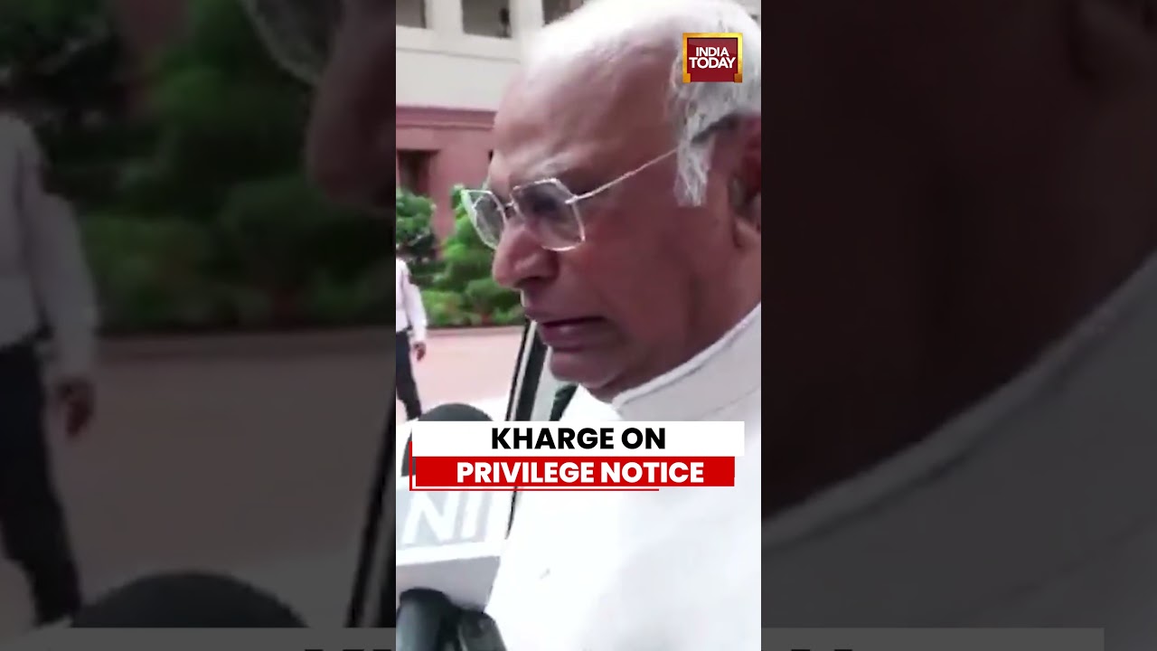'Our MPs Will Face It': Kharge Responds To BJP's Privilege Notice Against Rahul Gandhi #rahulgandhi