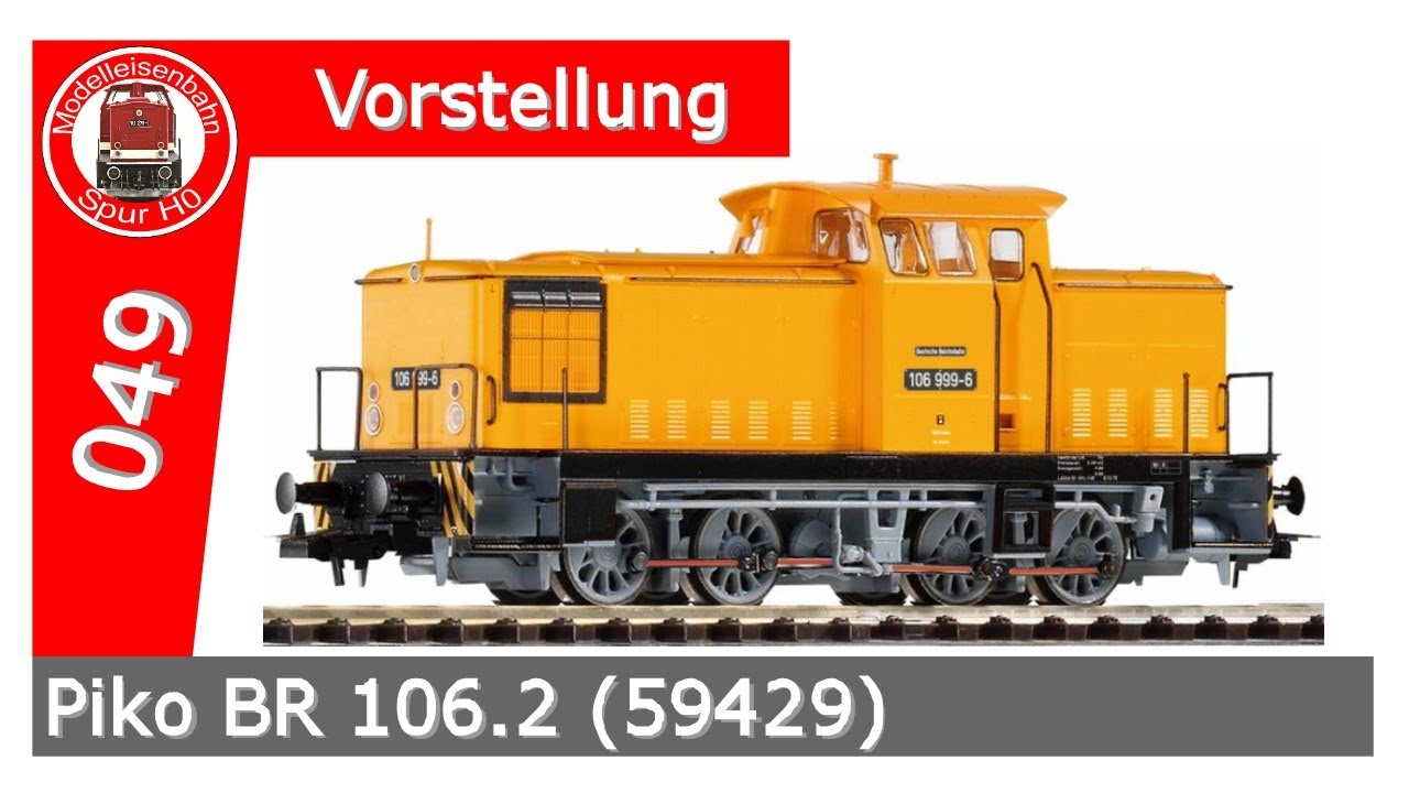 Piko BR106.2 #59429 DR, DCC, Sound, Licht, Epoche IV, Rangierlock, Diesellok V60, Soundkit 56320