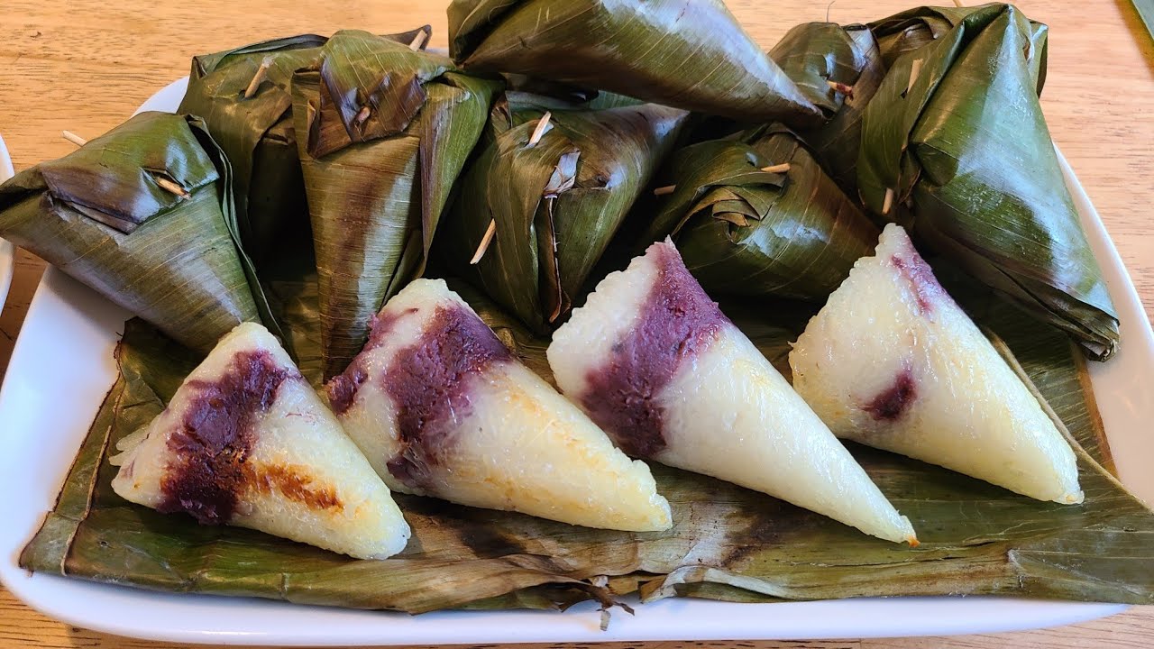 How to make sweet sticky rice with purple yam- Super easy & Yummy dessert! ( ข้าวเหนียวมันม่วง)