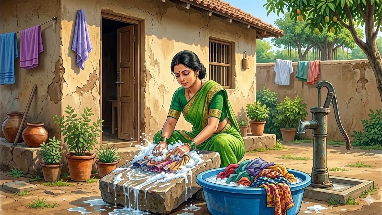Village Mom's Traditional Cooking Routine | Ghibli Style Tamil Story