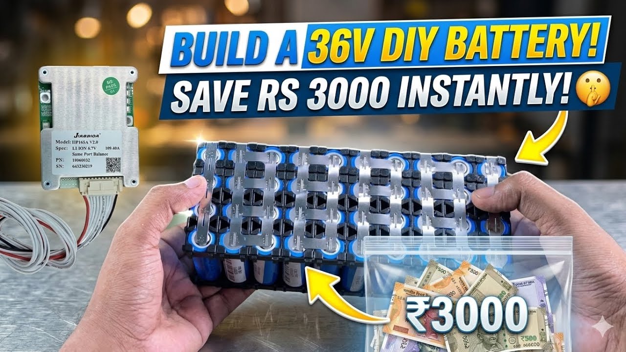 10s 20a 36v battery making just 4000rs | 7.2ah 36v battery diy