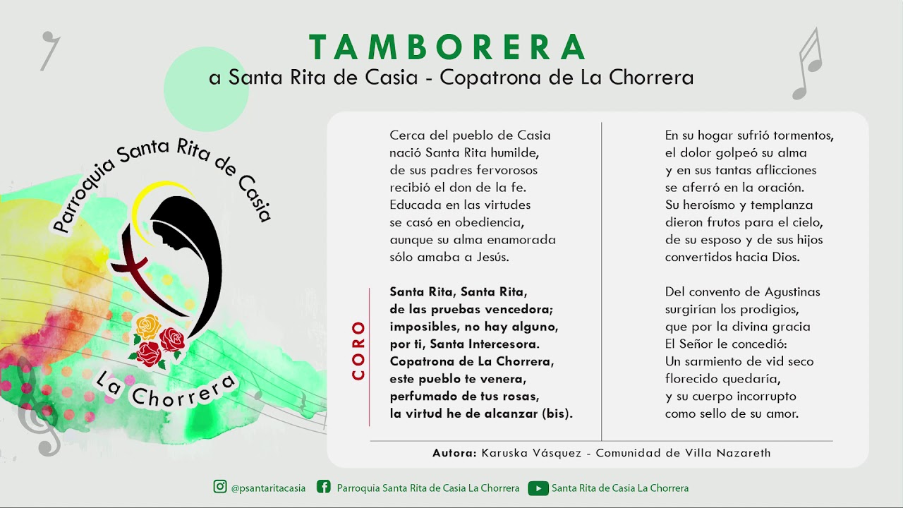 Tamborera a Santa Rita de Casia - Copatrona de La Chorrera