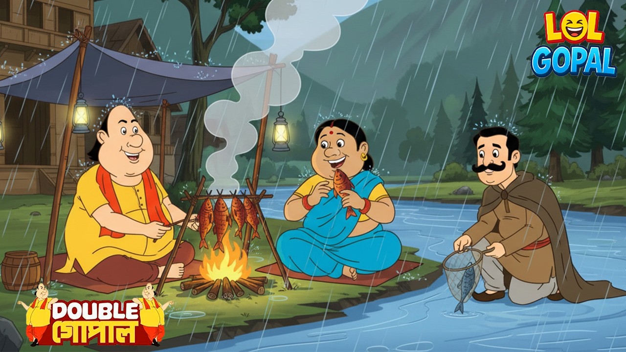 বৃষ্টিতে গোপালের বিনামূল্যে মাছের পার্টি | Gopal Bhar (Bengali)| গোপালভাঁড় | Fun With Gopal