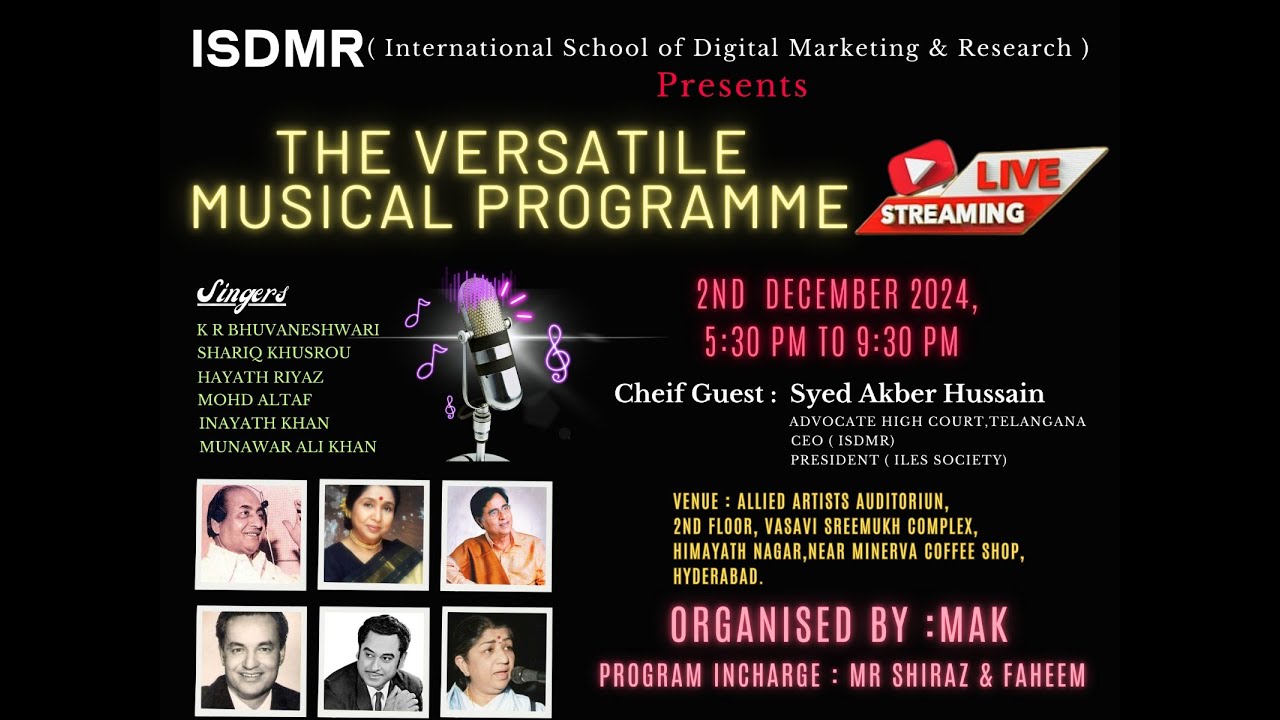 ISDMR International School of Digital Marketing & Research | "THE VERSATILE MUSICAL PROGRAM" | LIVE