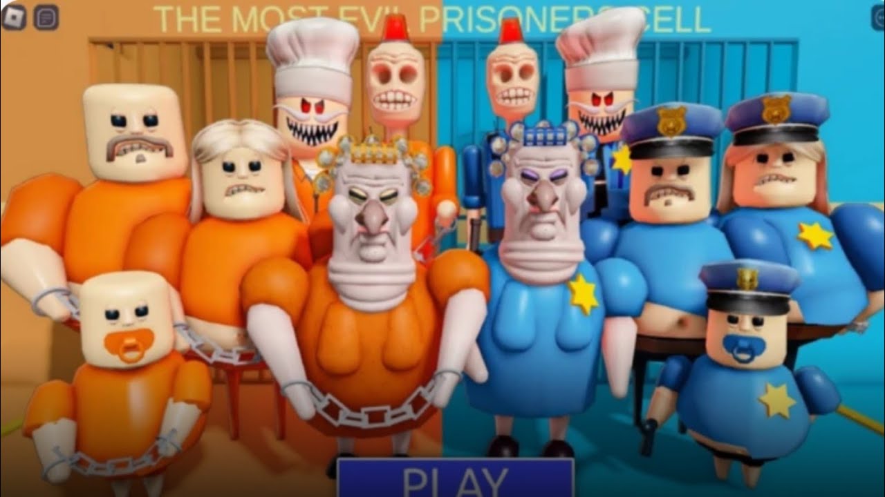 GARRY POLICE BoSSES BARRY VS PRISONER BOSSES BARRY!! PRISON RUN OBBYYY IN ROBLOX #games #roblox 