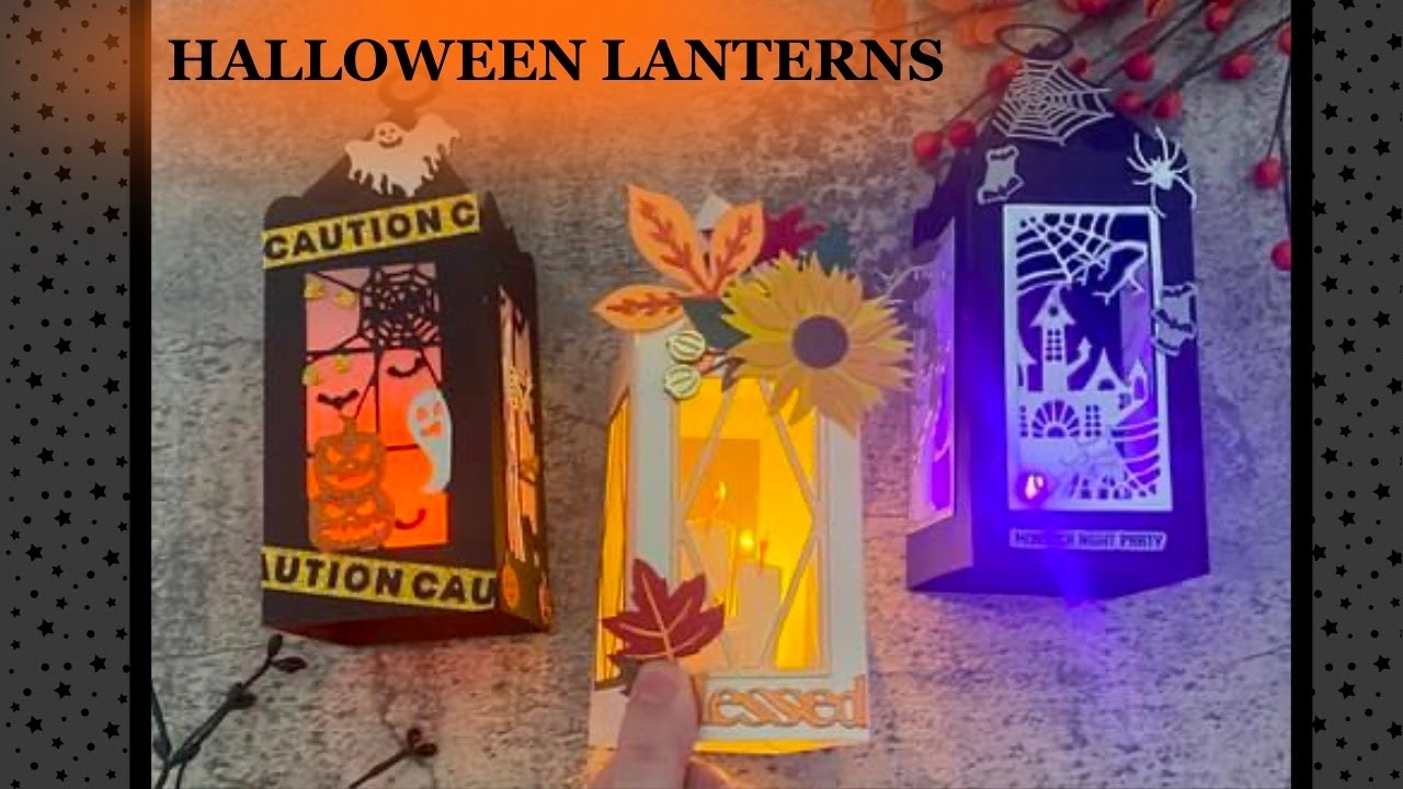 Spooktacular Glowing Fall and Halloween Lantern Cards